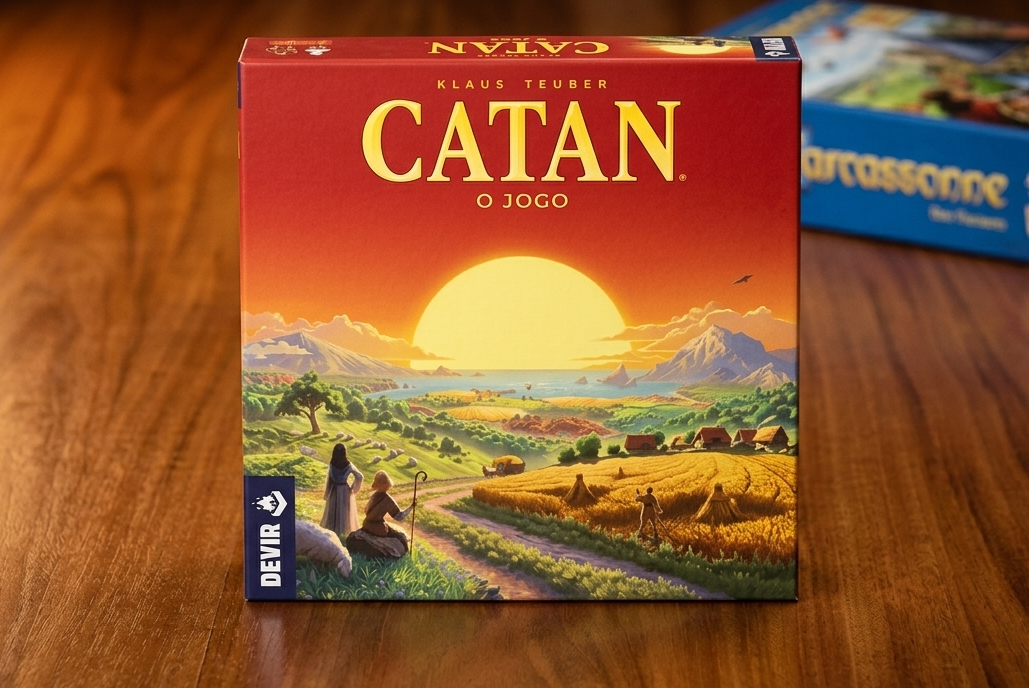 Catan jogo de tabuleiro caixa